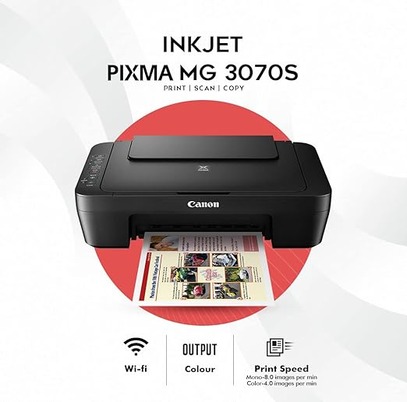 Canon PIXMA MG3070S All in One (Print, Scan, Copy) WiFi Inkjet Colour Printer